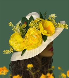 Listing is for one item. Hat With Flowers, Hat Flower, Rose Hat, Summer Hats Beach, Gardening Hat, Summer Straw Hat, Summer Hats For Women, Flower Hat, Floral Hat