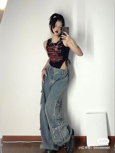 Black Minimal, Outfit Jeans, Fashion Streetwear, My Phone, Grunge Outfits, Y2k Fashion