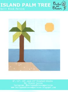 the island palm tree quilt block pattern