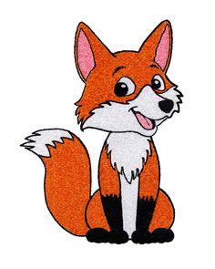 a cartoon fox sitting down with its tongue out