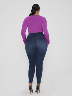 Plus Size High Rise Curvy Fit Skinny Jeans - Tall Inseam | Fashion to Figure Jeans Tall, Size 12 Fashion, Workwear Essentials, Wear To Work Dress, Wardrobe Needs, Fashion Bottoms, Fashion To Figure, Black Dresses Casual, Sweaters And Jeans