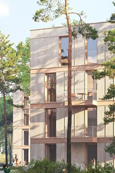 an artist's rendering of a building with balconies on the second floor