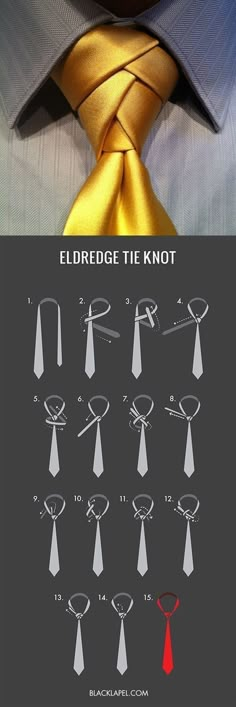 Tali Leher Lelaki, Eldredge Knot, Simpul Dasi, Tie A Necktie, Types Of Ties, Neck Tie Knots, Kraf Diy, Tie Styles, Men Style Tips