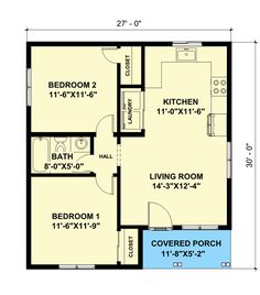 the floor plan for a two bedroom apartment with an attached bathroom and living room area