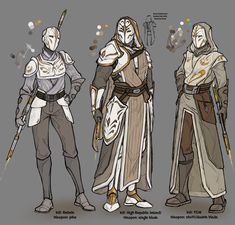 the concept art for star wars character designs