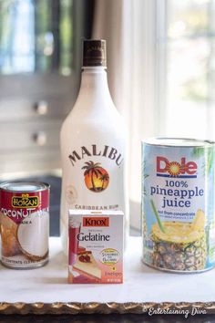 ingredients to make pineapple juice on a counter