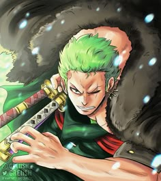 Anime: One Piece #anime #manga #art #artwork #fanart #animeart #animeboy Zoro Artwork, Twitter Logo, Green Kimono, Zoro One Piece