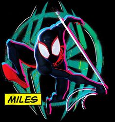 an image of a spider man with neon colors on it's face and arms