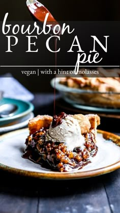 Vegan Bourbon Pecan Pie Egg Free Pecan Pie, Bourbon Pecan Pie Recipe, Vegan Pies Recipes, Vegan Pecan Pie, Vegan Pecan, Bourbon Pecan Pie, Plant Based Desserts, Vegan Pie, Vegan Food Recipes