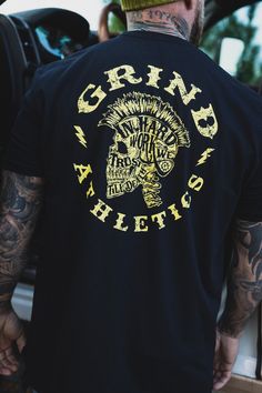 Hand drawn art, printed on 60/40 cotton/poly blend black Tees with a vintage, distressed, pale yellow ink. -Athletic Cut Combat Clothes, Harley Davidson Wallpaper, Black Tees, Product Ideas, Sticker Patches, Hand Art Drawing, Top Graphic Tees, Zip Up Hoodies, Cut Tshirt