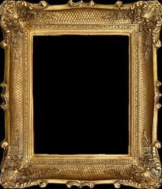 an ornate gold frame on a white background