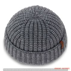 a knitted hat is shown on a white background