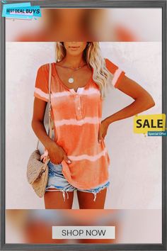 T Shirt for Women,summer Fasion Short Sleeve Round Neck Tunic Casual Solid Color T Shirt Tops(orange,medium) Casual Pink Blouse For Beach Season, Pink Casual Blouse For Beach Season, Red V-neck Top For Beach Season, Summer Vacation Crew Neck Blouse, Crew Neck Summer Vacation Blouse, Summer Vacation Blouse With Crew Neck, V-neck T-shirt For Summer Vacation, Crew Neck Summer Blouse For Vacation, Red V-neck Tops For Beach Season