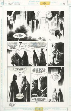 a page from the batman comic book, with an image of two men talking to each other