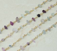 Fluorite nugget chip rosary chain. Gold plated wire wrapped rosary chain. Hand made chain with natural fluorite chips. Chips are approx. 6mm - 10mm. Price is for 1 foot. Multiple feet will be sent in one continuous length. Each additional foot ships for 0.35.  Ships from Texas in one business day. Chips Chips, Rosary Chain, Chain Gold, Bead Crafts, Rosary, Infinity Bracelet, Jewelry Findings, Wire Wrapped, Wire Wrapping