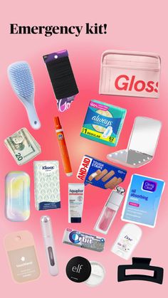 This emergency kit will be perfect for any kids starting middle school or secondary school School Emergency Kit Highschool, Starting Middle School, Emergency Kit For Girls, Girl Kit, Girly Christmas Gifts, After School Routine