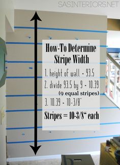 how to determine the length and width of a wall with stripes on it in this diy project