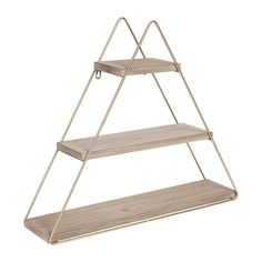 three tiered wooden shelf with metal handles