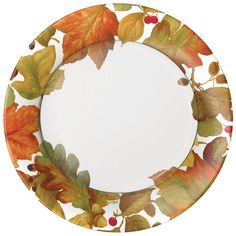 Caspari Autumn Leaves II Paper Dinner Plates - 8 Per Package 16260DP Formal Place Setting, Colorful Table Setting, Disposable Plastic Plates, Holiday Party Themes, Tree Shop, Holiday Sparkle, Porcelain Dinnerware, Candle Tray, Formal Place Settings