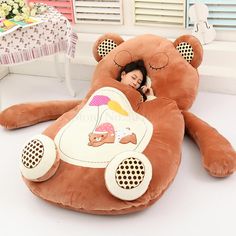 Cartoon cute animal bear child bed lazy couch tatami doll bed seat sleeping pad removable and Bear Sleeping Bags, Bed Seat, Lazy Couch, Child Bed, Giant Plush, Creative Flooring, Animal Bear, Doll Beds, Doll Bed