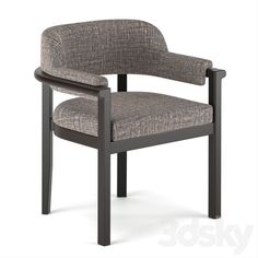 a gray and black chair on a white background