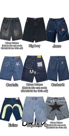 Tomboy Fashion Shorts, Streetwear Fits Summer, Different Kinds Of Jeans, Where To Get Jorts From, Where To Buy Baggy Pants, What To Wear With Jorts, How To Make Jorts, Y2k Jorts Outfit