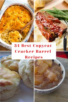 the best copycat cracker barrel recipes for dinner and desserts, including baked goods