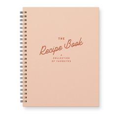 the recipe book collection of favorites is shown on a white background with red lettering