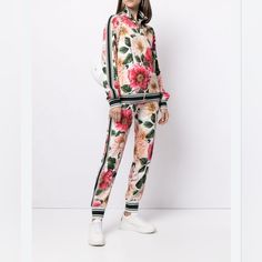 Athleisure But Make Dolce & Gabbana. Having Mastered The Art Of Delivering Vibrant Floral Motifs, This Track Suit Will Add A Sicilian Twist To Your Outfit. Get Ready To Blossom. Composition Viscose 97%, Rayon 3% Brand New Condition, Worn Once! Flawless. Sold Out Online! Retails For $1195. Track Suits Women, Track Suits, Track Suit, Floral Motifs, Pants Color, Track Pants, Athleisure, Pant Jumpsuit, Dolce And Gabbana