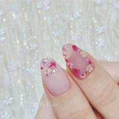 Cherry Blossom Nails Design, Nail Flower, Cherry Blossom Nails, Korean Nail Art, Beauty Nails Design, Japanese Nail Art, Japanese Nails, Flower Nail Art, Beautiful Nail Art