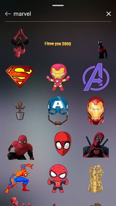 the avengers sticker pack is displayed on an iphone