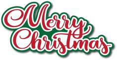 merry christmas lettering in red and green on a white background with the word merry written below it