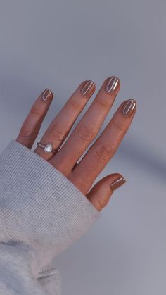 Toffee Chrome Nails, Best Chrome Nails, Opi Chrome Nails, Fall Nails With Chrome, Crome Nails Designs, Fall Chrome Nails Designs, Nails With Chrome Powder, Fall Chrome Nail Colors, Coconuts Over Opi