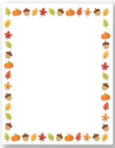 an autumn frame with leaves and acorns