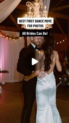 a bride and groom dance together at their first dance to the song'best first dance move for photos '