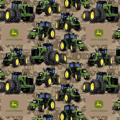 FABRIC - NEW!! *JOHN DEERE TRACTOR* on BROWN #58049 100% COTTON **ALWAYS CONTINUOUS CUT FOR YOU FULL YARD $13.99 HALF YARD $7.99 QUARTER YARD $4.99 John Deere Fabric, John Deere Tractors Farms, John Deere Tractor, John Deere Tractors, Farm Tractor, John Deere, Tractor, Beauty Book, Bathing Beauties