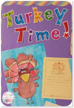 the turkey time book is on display for children to learn how to draw and paint