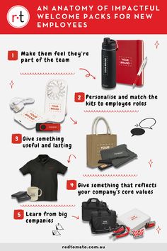 infographic, welcome pack for new employees, promo marketing Promotional Items Marketing, Business Promotional Gifts, Company Core Values, Corporate Giveaways, F Men, Name Card Design, Your Welcome, Promo Items, New Employee