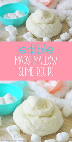 homemade marshmallow slime recipe for kids to make at home with only three ingredients