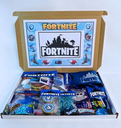 an open box containing various items from the video game fortnite