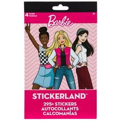 barbie stickerland with three girls in the background