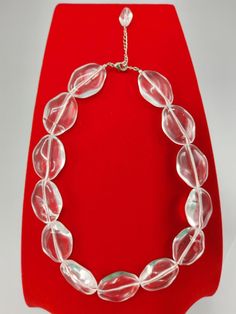 "Vintage Unsigned Designer Runway Lucite Choker Necklace Good Original Vintage Condition Lucite Beads Show Sign Of Wear (however unnoticeable at first glance) Dimensions: (inches) L: 22\" W: 1\"" Red Choker, Designer Runway, Lucite Jewelry, Hudson Ny, Chunky Statement Necklace, Choker Necklaces, Necklace Etsy, Diamond Necklace, Choker