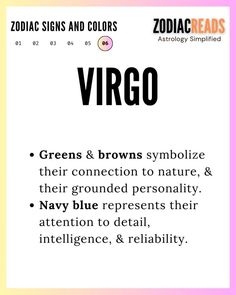 Zodiac signs and color Zodiac Sign Facts Virgo, Dark Side Of Zodiac Signs, Eft Therapy, Virgo Style, Virgo Queen, Mystic Arts, Zodiac Characteristics