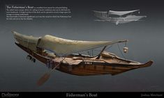 the fisherman's boat is designed to look like it could be built on land