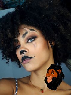 Personagem SCAR de lion king Lioness Eye Makeup, Scar From Lion King Makeup, Scar Cosplay Makeup, Scar Make Up Lion King, Scar Makeup Lion King Simple, Halloween Lion Makeup, Scar Disney Makeup, Scar Halloween Costume Lion King, Scar From Lion King Costume