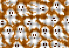 a cross stitch pattern with brown and white squares