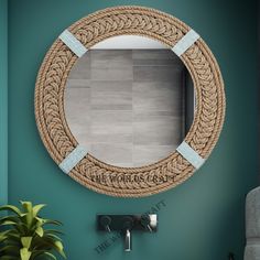 Rustic Porthole Mirror - Decorative Wall Mount Round Large Wall Hanging Mirror for Living Room Bathroom Bedroom Farmhouse Wall Décor Advantages of Mirrors in Interior Design : 1) Mirrors Add Depth - When you mount a mirror on the wall, you instantly create depth inside of a room. Now, the larger the mirror that you use, the bigger your room will feel. The reflection that the mirror provides will create a feeling of space inside of your room. If you have a small home or even a small room, install Circular Mirror Bathroom Rustic, Rope Mirror With Side Lights, Large Porthole Mirrors, Mirror For Living Room, Porthole Mirror, Wall Hanging Mirror, Large Wall Hanging, Mirror Round, Bedroom Farmhouse