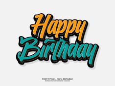 happy birthday lettering with colorful letters