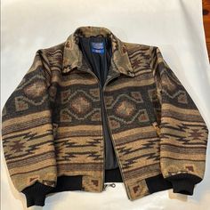 Stylish Pendleton Wool Jacket. Features A Unique Brown Pattern. Perfect For Cool Weather. Penalton Jackets, Pendleton Jacket, Pendleton Wool, Brown Pattern, Cowboy Style, Cool Weather, Wool Jacket, Wool Coat, Cowboy