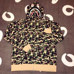 Camo Shark Hoodie, Bape Sweater, Bape Store, Legit Check, Green Camo, Green Yellow, Camo, Abc